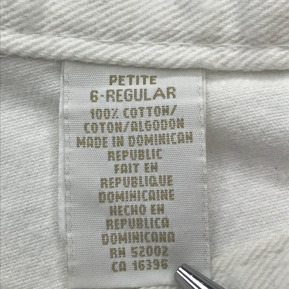 Liz Claiborne Lizwear Women's 6 Petite Regular White Jean Preowned - Picture 4 of 12